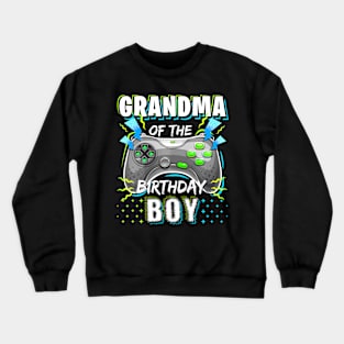 Grandma Of The Birthday Boy Matching Video Game Birthday Crewneck Sweatshirt